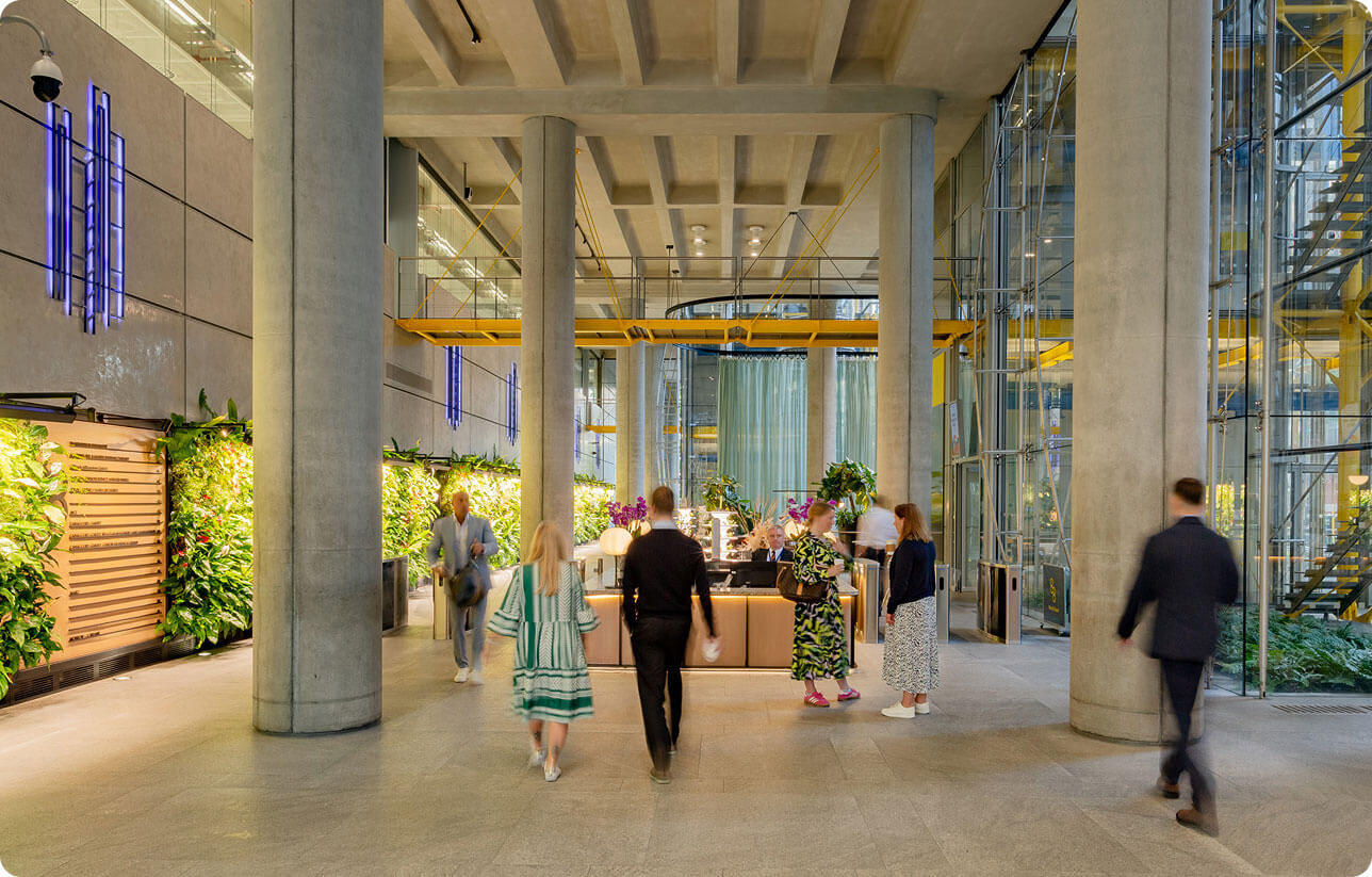 The vibrant reception entrance